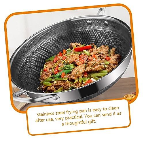 Wok de acero inoxidable antiadherente con doble asa miniatura 5