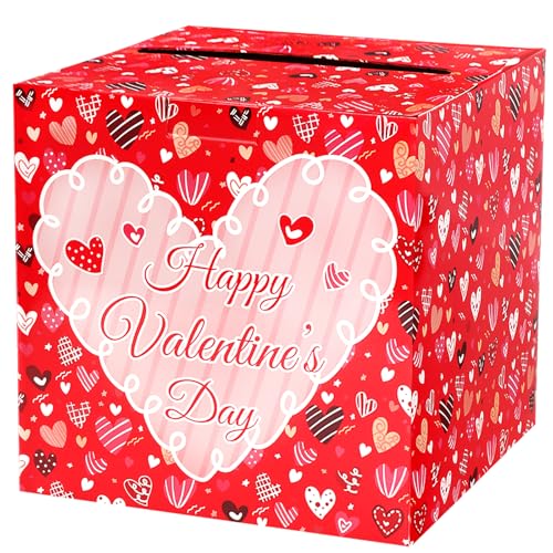 Lemicin Large Card Box Valentine's Day Red Love...