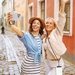 Phone Lanyard, 2 Pack Adjustable Cell Phone Lanyard Crossbody Neck Strap & 2 Pack Phone Wrist Strap with 2 Pcs Tether Tabs Compatible for iPhone Android Smartphones-Black Grey - Image 2
