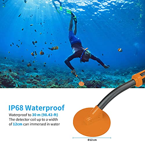 Fully Waterproof Handheld Metal Detector Lcd Display Detection Signal Three Detect Modes For Different Environment 35M Waterproof Depth Pinpointer Included A 9V Battery For Adults And Kids Gift #TOP5
