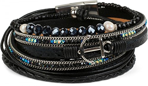 StyleBREAKER Bracciale con Strass, Perle, Perle