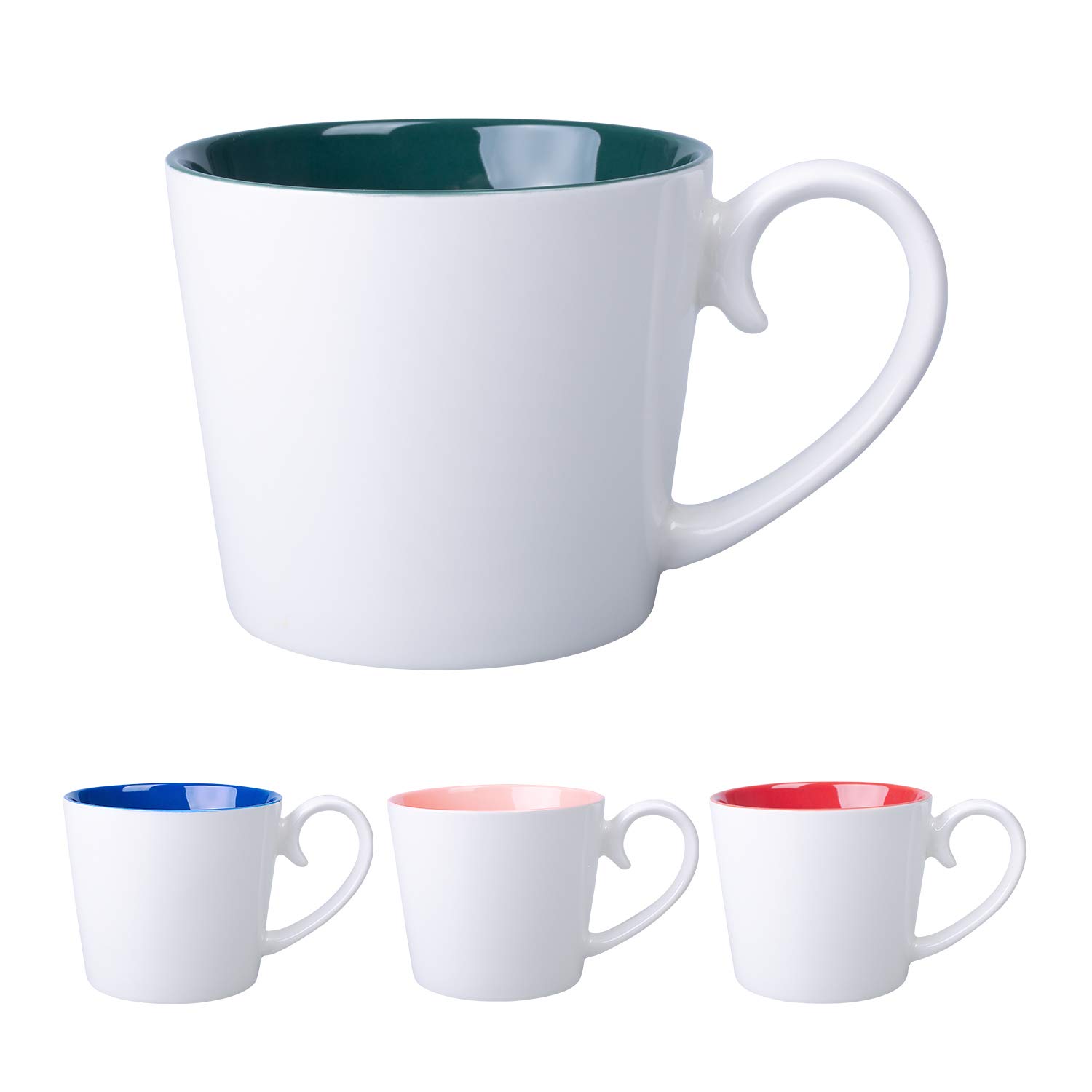 Cutiset 17 ounces Ceramic multicolor coffee milk tea Mug Set of 4