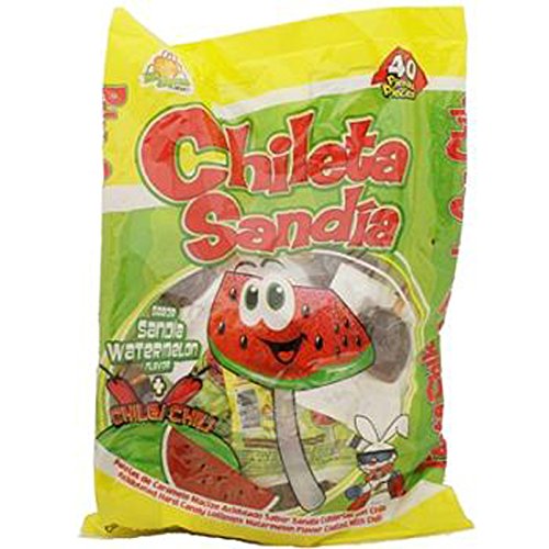 El Azteca Chileta Sandia (Watermelon Lollipop W/chilli) by El Azteca