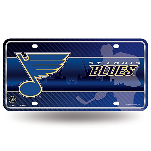 Rico Industries NHL St. Louis Blues Metal License Plate Tag , 6 x 11.5