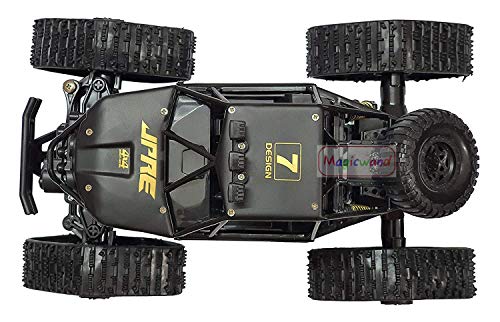 Image of Magicwand 1:16 Scale R /C Rechargeable 4 Wheel Drive Rock Monster with 4 Extra Wheels for All-Terrain Types【Black or Gold】【Pack of 1】