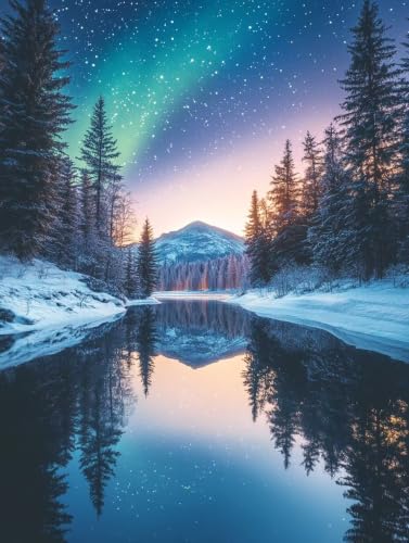 Diamond Painting Montaña Nevada 5D Kit de Punto de Cruz Gigante 90x120cm