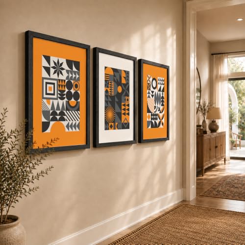 Image of NoWorries Attractive geometrics modern art wall decor framed art prints, Set of 3 Paintings for living room, bedroom and office (Theme-Minimalist) (Art-9, 21x31inch)