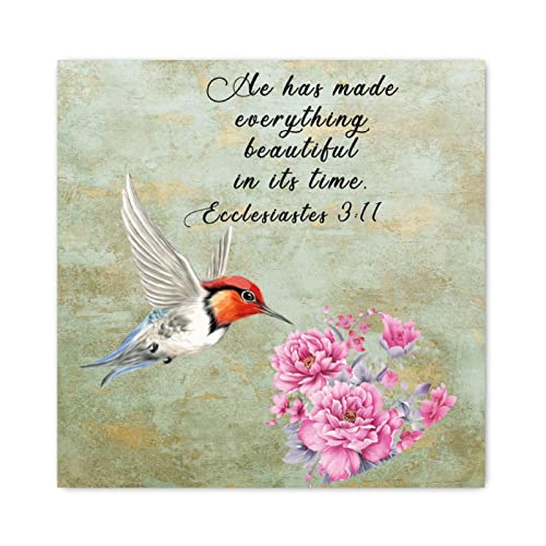 Panneau mural en bois Evans1nism fleur et colibri pour chambre