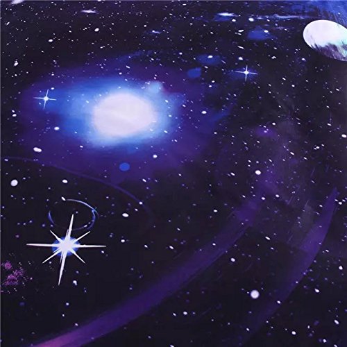 Esydream Home Twin Queen Bedding Space Print,Universe Outer Space Themed Galaxy Bedspreads,Universe Outer Space Themed Duvet Cover Sheet,100% Polyester (No Comforter),Queen/Full Size (4Pc Set) #TOP6