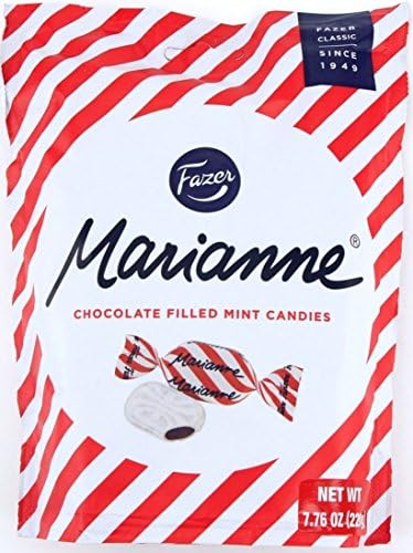 Fazer Marianne Chocolate Filled Mint Candies - Made in Finland - 7.8oz or 220g [Pack of 5]