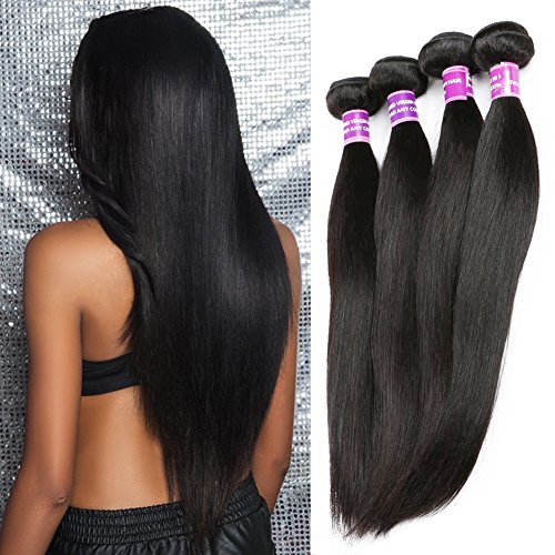 ZSF Hair Peruvian Virgin Hair Straight 3 Bundles 100% Human Hair Extension 14"16"18"