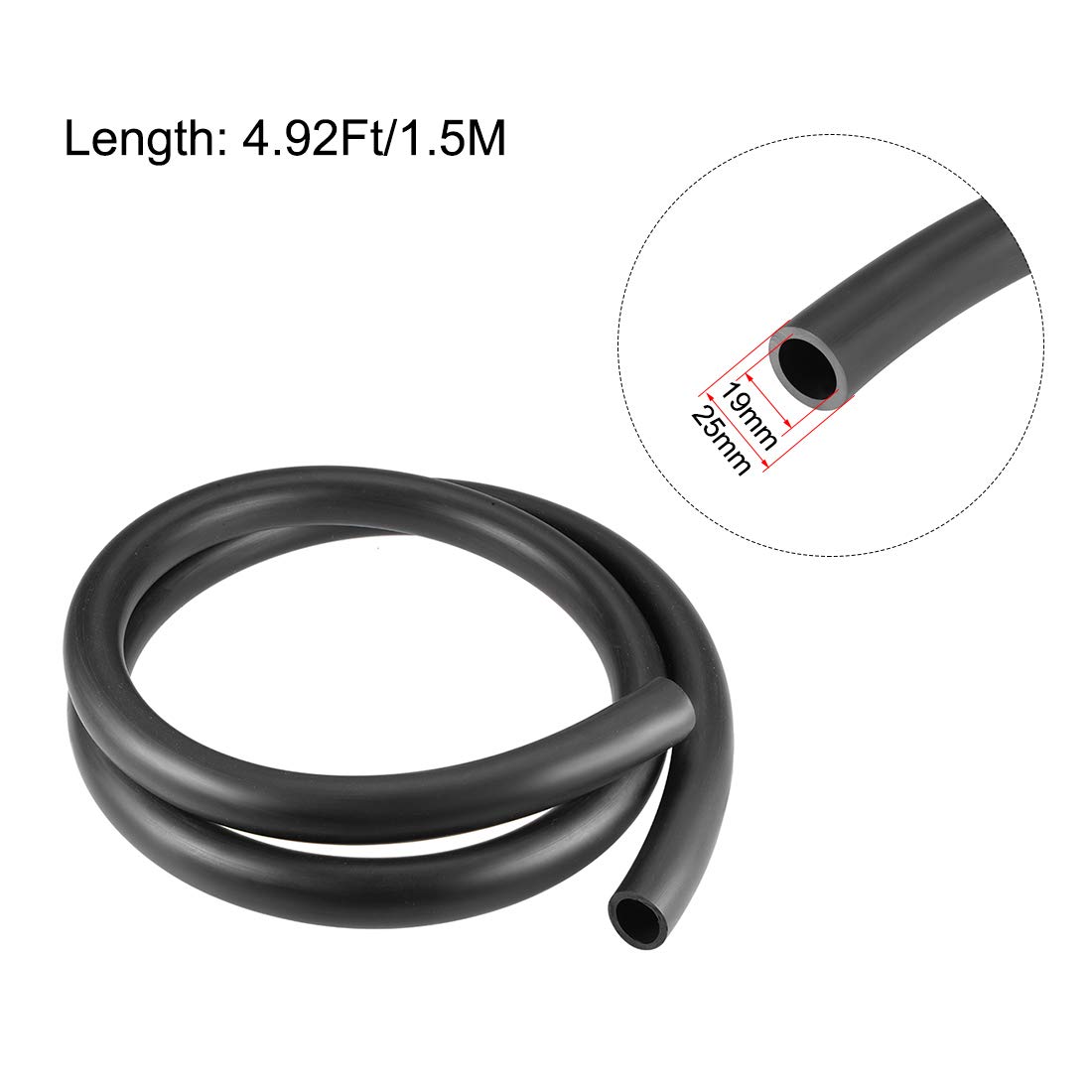 Tuyau Carburant Sourcing Map - 1/2" Intérieur (12mm), 3/4" Extérieur (19mm) - 1 Mètre - Pour Petits Moteurs