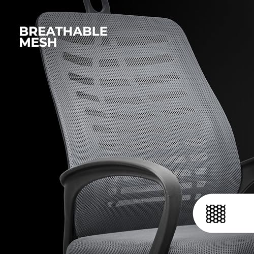 MGC-ERGOB, Sedia Gaming Ergonomica, Seduta e Schienale in Rete Traspirante, Poggiatesta Regolabile, Altezza Regolabile tra 110,5 e 120,5 cm, Sistema di Oscillazione da 3° a 18°, Grigio - Sedia gaming - Immagine 3