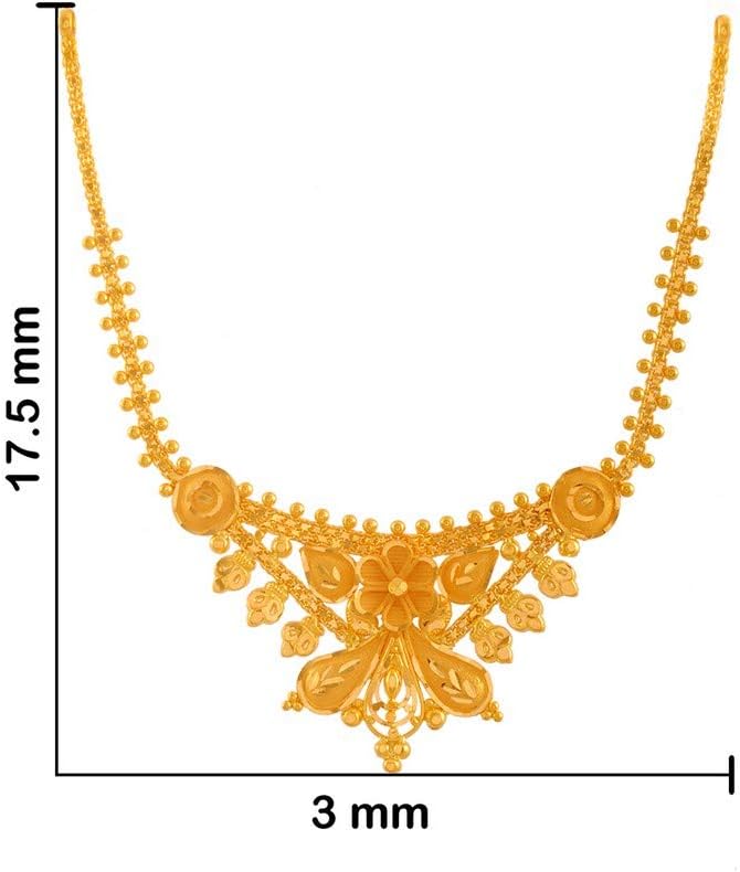 P.C. Chandra Jewellers Women's 22K (916) Yellow Metal Necklace - 8.22 Grams (Gold)