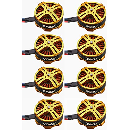 QWinOut 4108 720KV 3-6S Lipo Pull-2200g Brushless Motor Efficient Shaft Disk Motor for 1047 Paddles for Multi-Rotor Copter (8 Pcs)