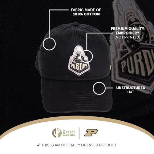 Gorra bordada ajustable negra universitario miniatura 4