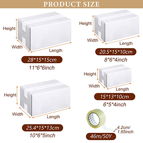 Image of Outus 32 Pack Corrugated Cardboard Boxes, Small, White | With Tape, For Moving Shipping Storage, Office Business Home Packaging, Corrugated Construction Protects Items During Transit