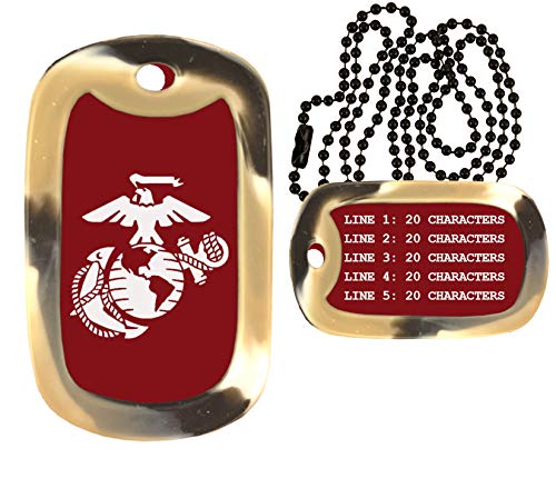 Gutentagit Military Dog Tags - US Marine Corps - Custom Engraved Military Style Dog Tag Necklace