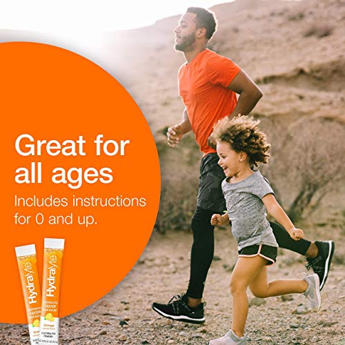Hydralyte Electrolyte Hydration Powder & Electrolyte Tablet Bundle | All Natural Orange Electrolyte Powder (20) Count | Variety Pack Tablets Orange, Lemonade, & Berry, (60) Count