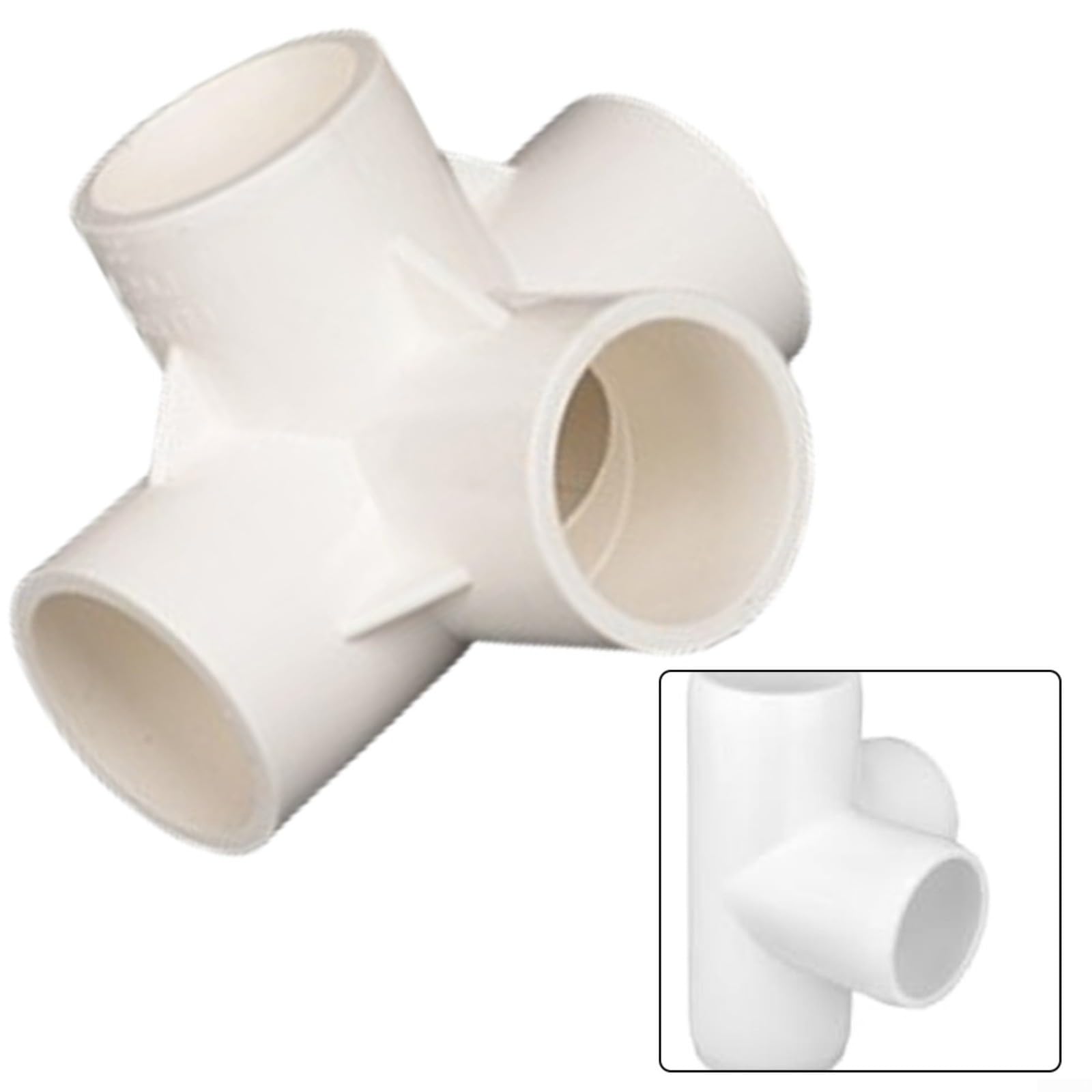 KiraKira Accesorios de PVC de 4 vías, color blanco, paquete de 50 conectores de tubería, uso en invernaderos