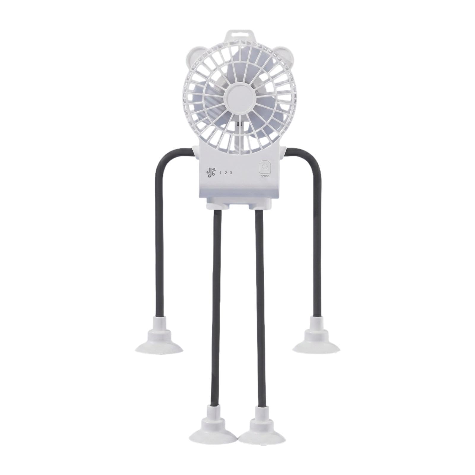 Ventilateur de table Qianly portable blanc avec ventouse réglable