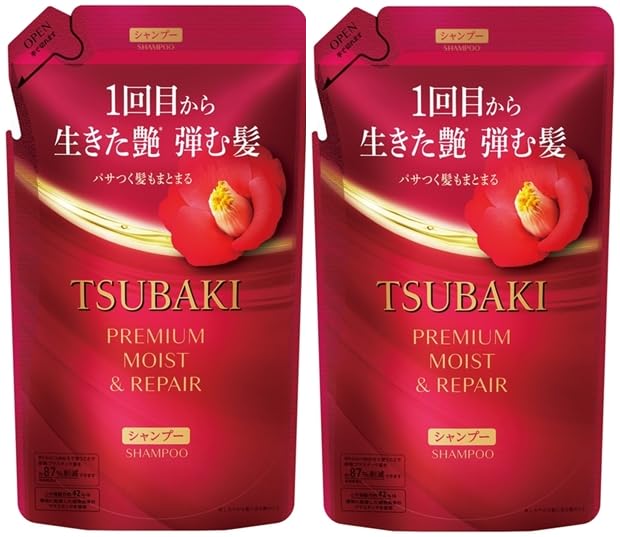 Premium Moist Repair Shampoo for Tsubaki Refill Pack 300 ml Set of 2, 300 ml (Pack of 2)