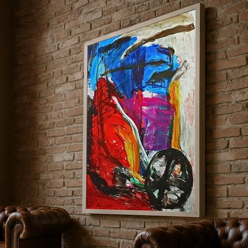 Peinture colorée abstraite expressionniste pour mur blanc