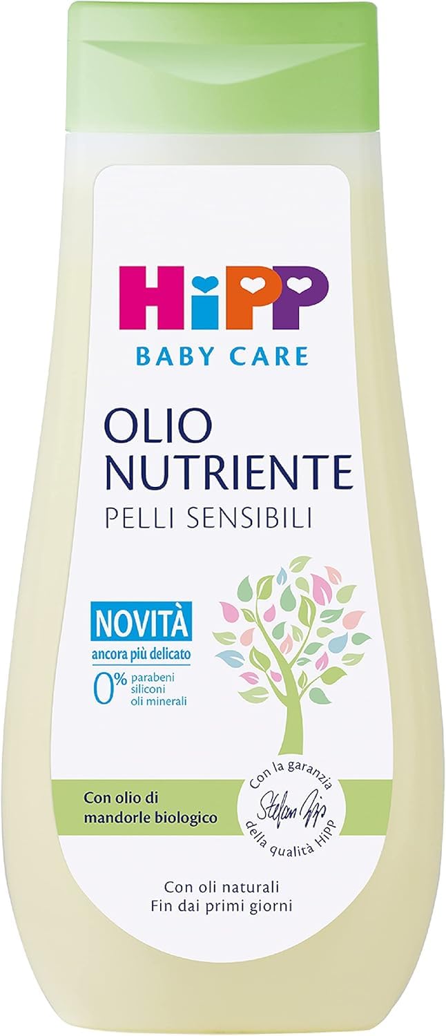 HiPP - Baby Care - Olio Nutriente per Bambini, Nutre e Protegge la Pelle in Profondità, per Pelli Secche e Sensibili, con Oli 100% Naturali, 1 Flacone da 200 ml