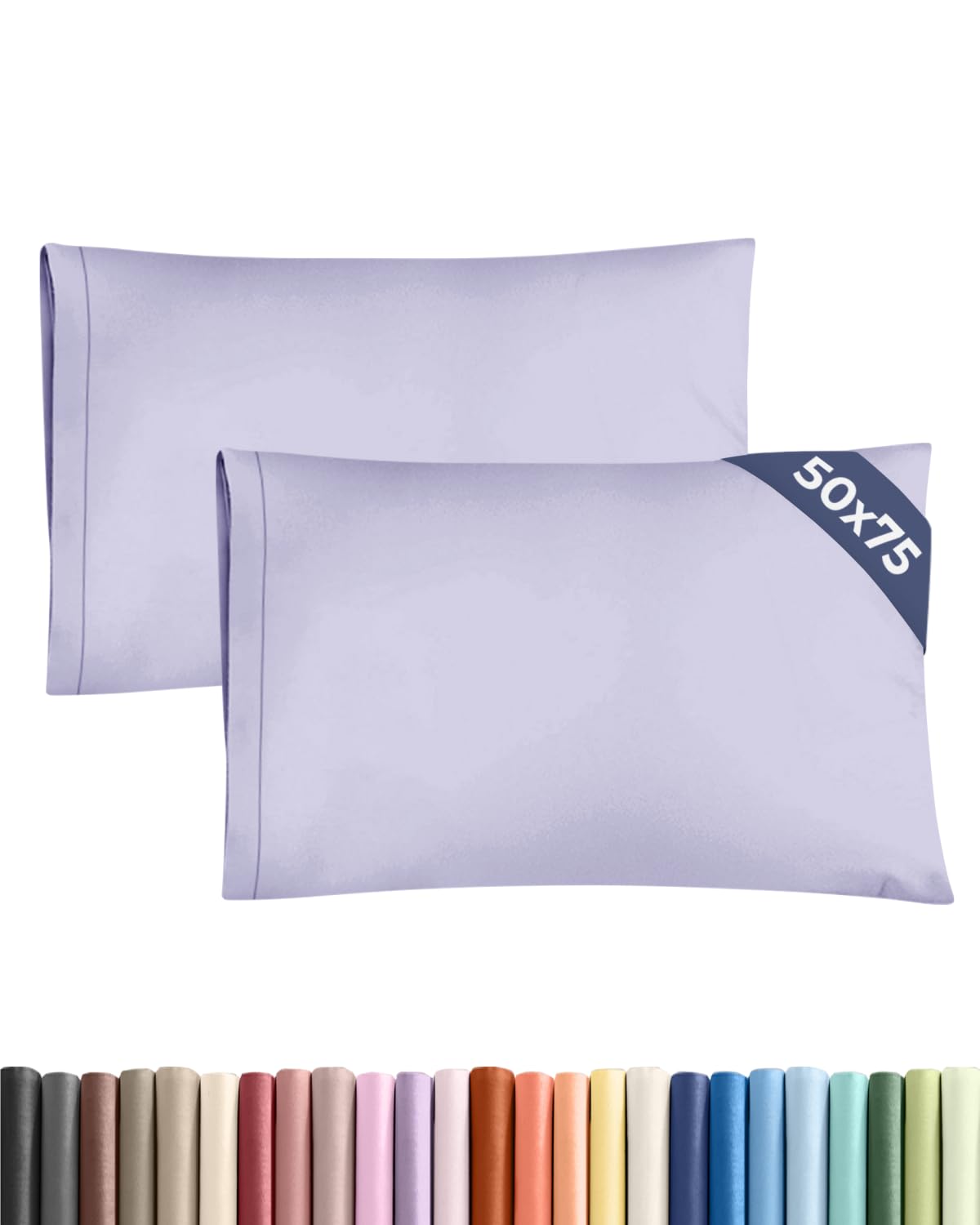 CGK 2 Pack Standard Size Light Lavender Pillow Cases 50x75 cm with Envelope Closure - Brushed Microfiber - Soft, Wrinkle & Fade Resistant - Breathable, Hypoallergenic & OEKO-TEX Standard 100 Certified
