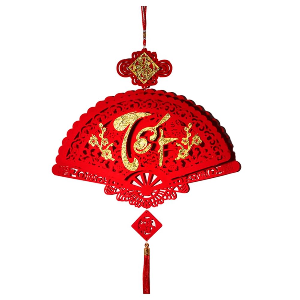 CTRLZS 1 Piece Chinese New Year Tassels Hanging Ornament Pendants Spring Festival Traditional Decor Red 3