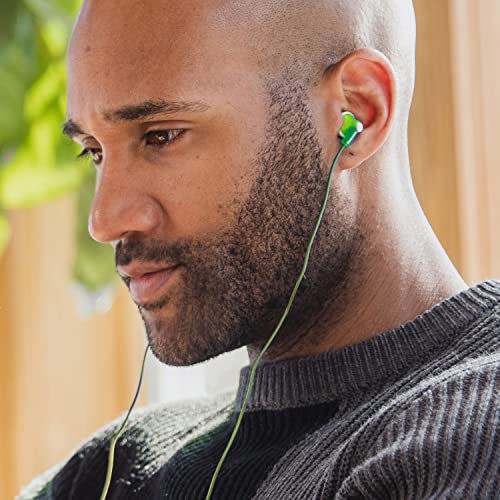 Image of Panasonic ErgoFit in-Ear Earbud Headphones RP-HJE120-G (Green) Dynamic Crystal Clear Sound, Ergonomic Comfort-Fit (Pack of 10)