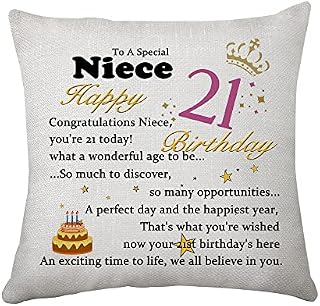Nephew 21st Birthday Gift Cushion Cover from Aunt Funny Nephew 21st Birthday Pillow Cover Birthday Keepsake Throw Pillow Cover Gift for Nephew (Nephew 21st)