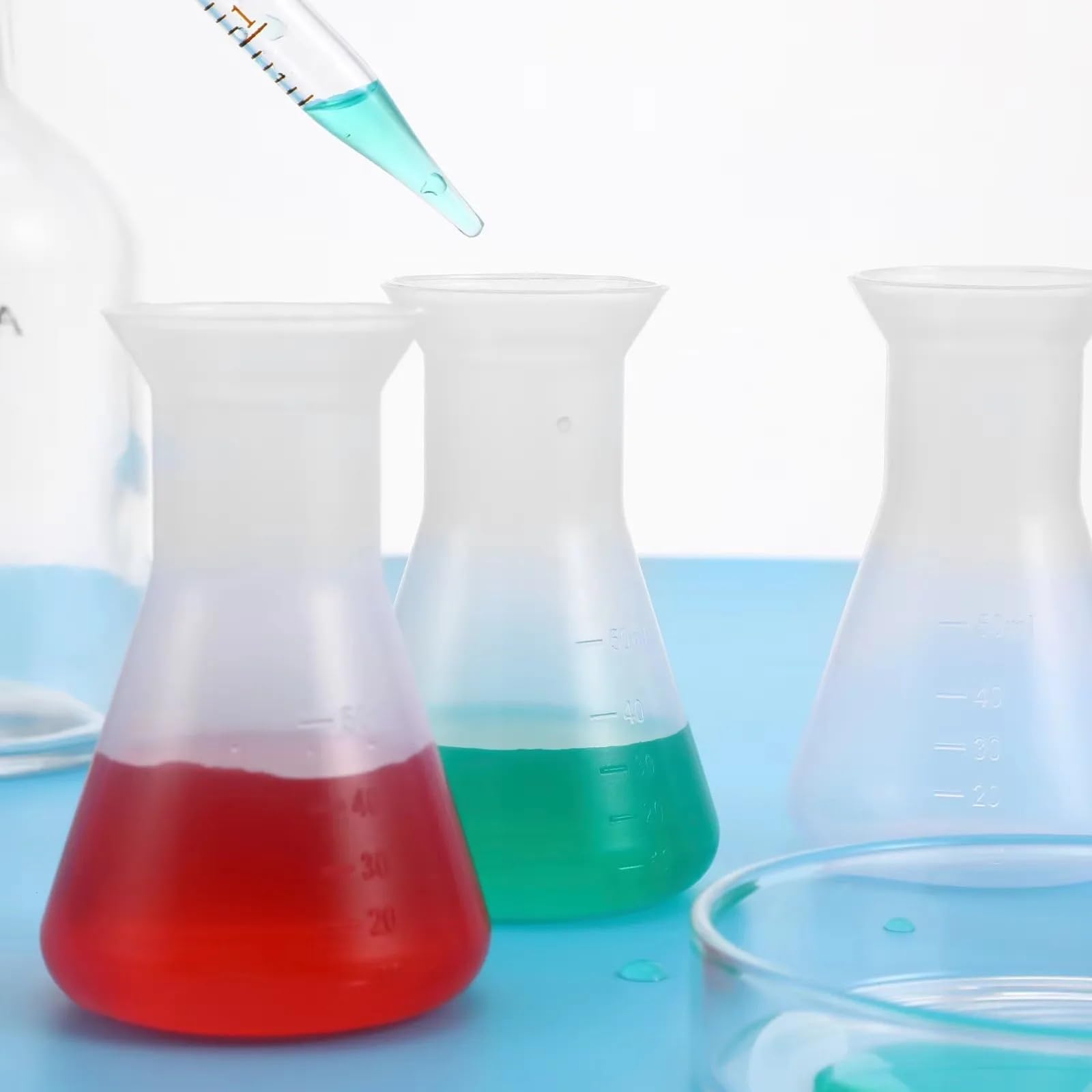Matraz Erlenmeyer de cuello estrecho, matraz triangular cónico, laboratorio de química(2000ml-1pcs)