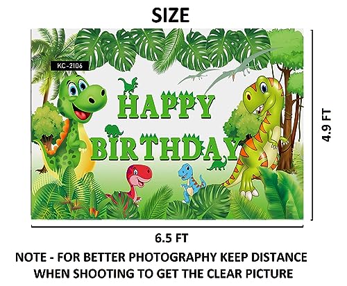 Image of Fidinosaur Theme Backdrop - Flick In 1 Pc Dinosaur Theme Backdrop Cloth (6.5Ft X 5Ft) Dinosaur Birthday Decorations For Boys Dino Theme Background Curtain (Pack Of 1, Green)