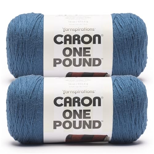 Image of Caron One Pound Clear Blue Yarn - 2 Pack of 453.6g /16oz - 100% Acrylic - #4 Worsted (Medium) - 812 Yards - Knitting /Crochet
