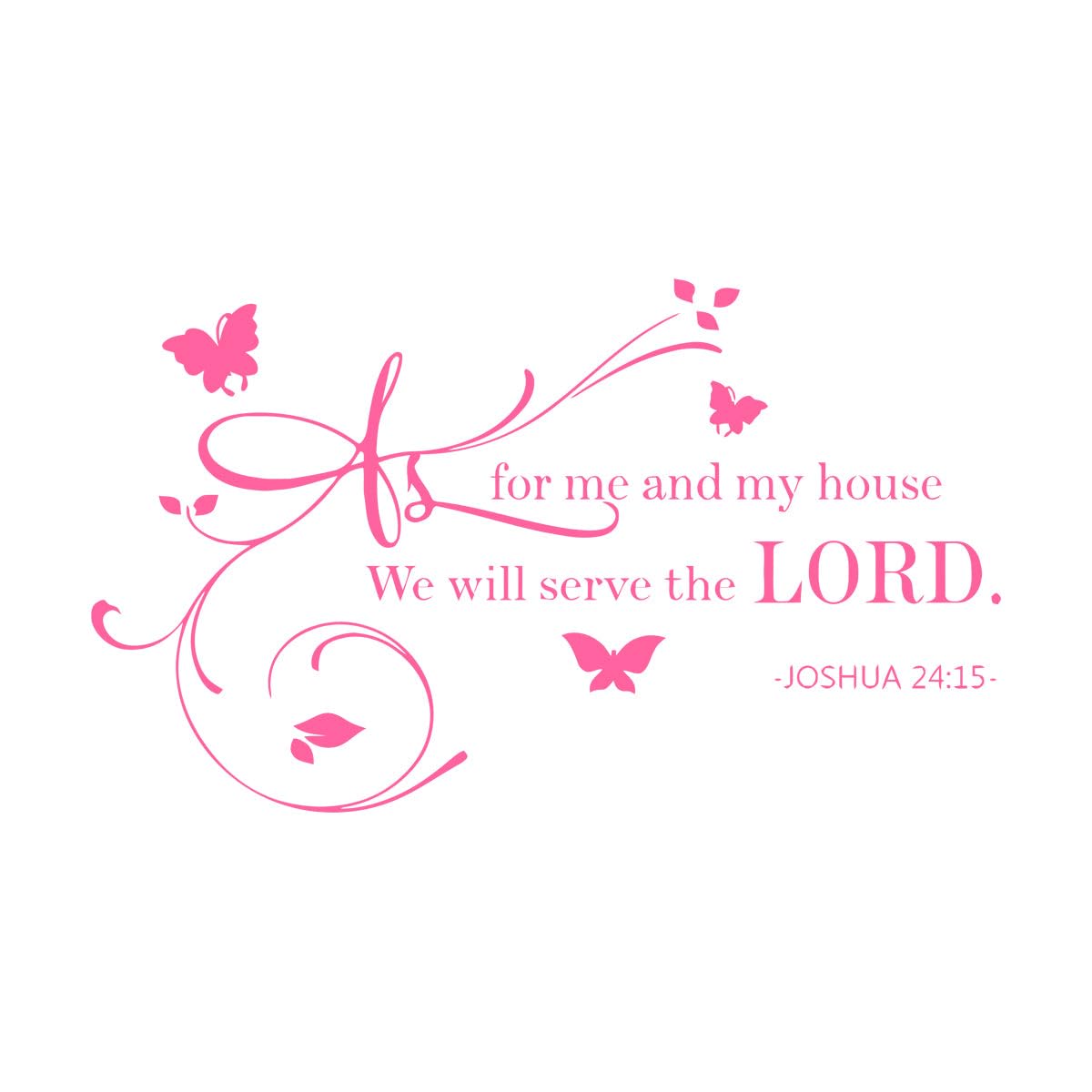 Lzhouting Wall Stickers 1204 Bible Verse Joshua 24 15 Quote Wall Decal Sticker As For Me House We Will Serve The Lord God Religion Saying Vinyl Home Small - 33X56cm