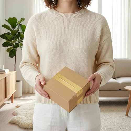 Image of 6x6x4 Shipping Box set of 40, Kraft Business Corrugated Box Mailers for Packaging