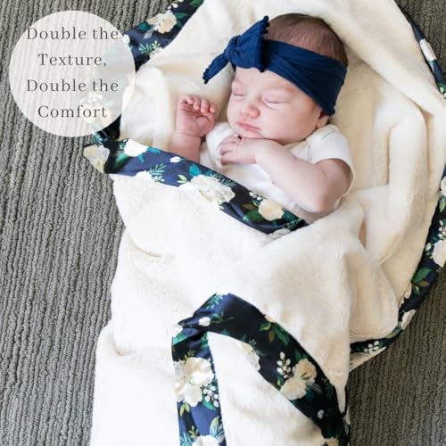 Image of SARANONI Receiving Blankets for Babies | Ultra-Soft Lush and Boutique Quality Baby Blanket | Satin Border Rose Blossom - 40 inchx30 inch