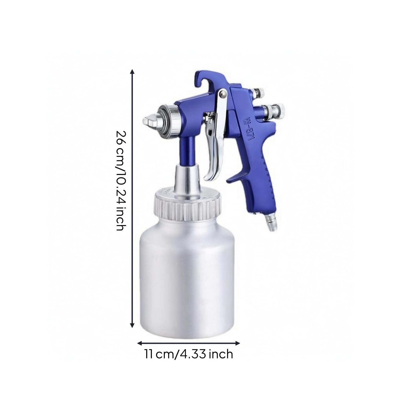 Pistola Pintura con Vaso Metálico Neumática Pistola Pulverización Pintura Ergonómica Herramienta para Pintores, Bricolaje
