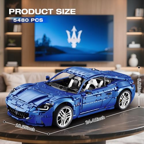 Image of Reobrix Sports Car Building Blocks Set for Adults, 1:8 Vehicle Racing Car Toy Model Building Kit for Adult, 11010, Creative Gifts for Adults 14+ (5480PCS)