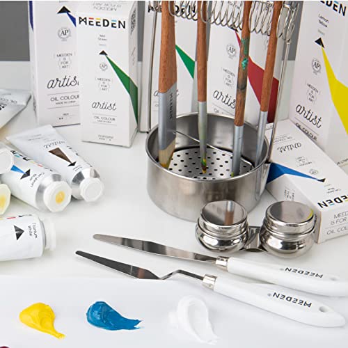Image of MEEDEN Oil Painting Set, 13x50ml /1.69oz Oil Paints Set, Non-Toxic Oil Based Paints for Canvas Painting, Oil Paintbrushes, Canvas Pad & Oil Painting Art Supplies for Adults, Professional Artists