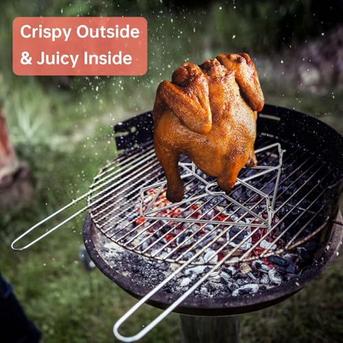 Soporte para pollo de cerveza en acero inoxidable para barbacoa y horno pack de 2 unidades 3