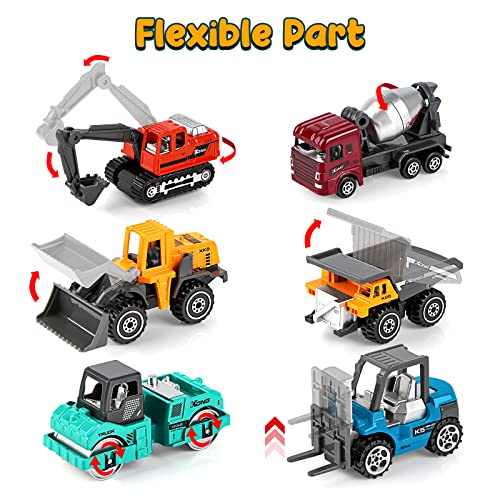YIMORE Mini Lastwagen Autos für Jungs Bunt Baufahrzeuge Spielzeug Geschenkset für Kinder ab 3 Jahren (6 pcs)