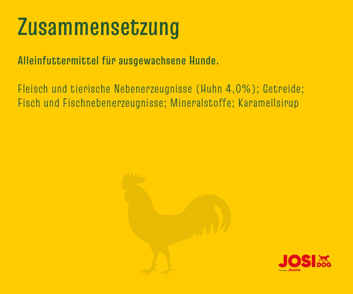 JosiDog Pollo in salsa (12 x 415 g) | Alimento fine per cani con pollo in salsa con vitamina D3 ed E | Alimento umido di alta qualità per cani adulti | Alimentato da JOSERA | Confezione da 12