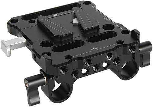 NICEYRIG Placa de batería de montaje en V de liberación rápida con bloque de riel de 0.591 in - 467