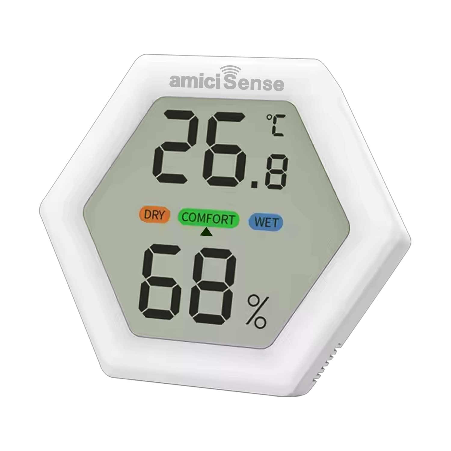 amiciSense Digital Hygrometer Thermometer, Temperature and Humidity Meter with 1.5 sec Fast Sampling and Large LCD Displ
