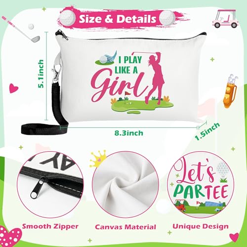R HORSE 20Pcs Golf Makeup Bag for Girls, Golf Gifts Teen Canvas Cosmetic Bag With Zipper Funny Travel Bags Toiletry Pouch Accessories for Team Players Lover2