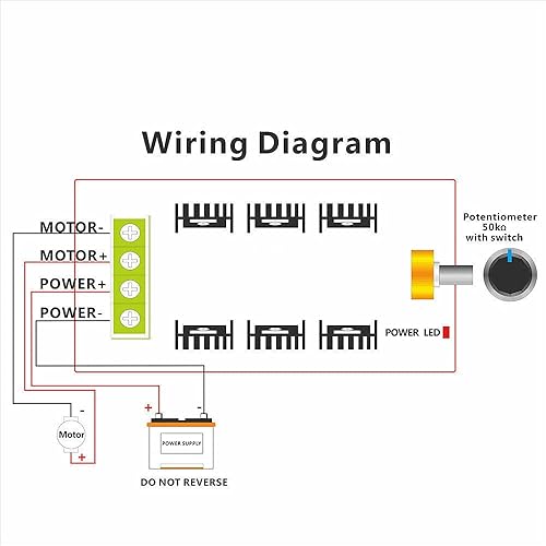 Miniatura 5 de 12V 24V 48V 2000W 10-50V 40A DC cepillo motor control de velocidad PWM HHO RC controlador