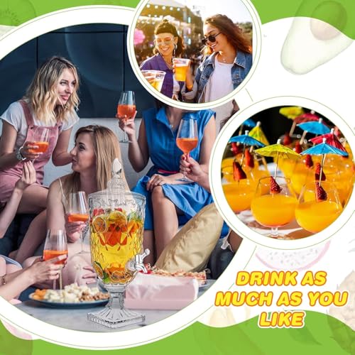 Image of Premium Water and Juice Glasses Set of 6 300 ML and 2.8 Liter Bevarage Dispenser with Stainless Steel Tap 1 piece, Set for Dining Table,Party,Gift Set,All pourpse use (7 piece) (MT-23)