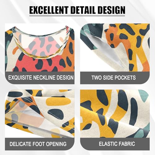 senya Short Sleeve Pajamas Sets Summer Cotton Sleepwear Leopard Print Wild Animal4